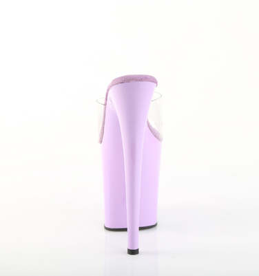 Шлёпанцы Flamingo-801, каблук 8 дюймов, высота 4 дюйма, прозрачный/лавандовый