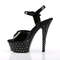 Босоніжки Pleaser Stardust-609 на підборах 6 дюймів, чорні, з ремінцем на щиколотці 1 3/4 дюйма та стразами