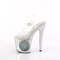 Босоніжки Pleaser Enchant-708LT-CIRCLE *8-дюймовий каблук, 3 3/4-дюймовий ремінець на щиколотці з підсвічуванням та світлодіодним підсвічуванням, прозорі/сріблясті