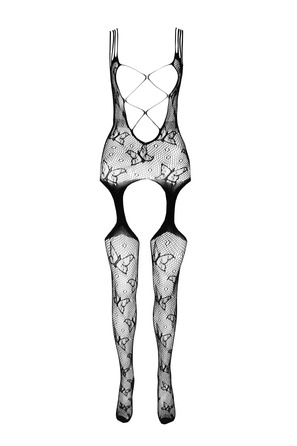 Комбинезон с открытым доступом и орнаментом в виде бабочек BS075 black