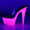 Шльопанці Pleaser Adore-701UVG **7-дюймовий каблук, 2 3/4-дюймові шльопанці з PF, прозорі/рожеві