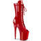Ботинки Pleaser Flamingo-1051, каблук 8 дюймов, 4-дюймовый PF, открытый носок, шнуровка, до середины голени, молния сбоку, красные