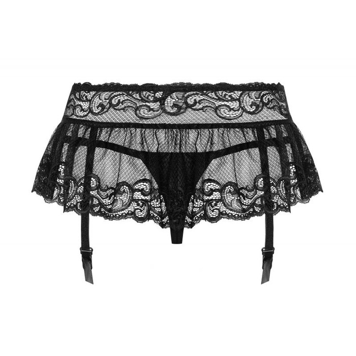 Пояс для панчіх чорний Obsessive 830-GAR-1 garter belt L / XL