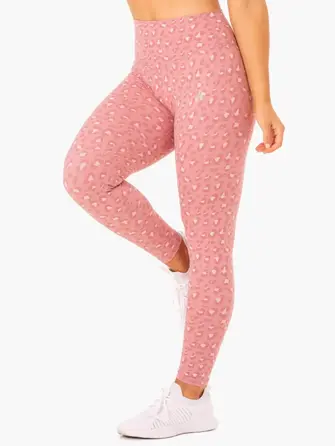 Леггинсы Ryderwear Hybrid Full Length Leggings - Pink Leopard