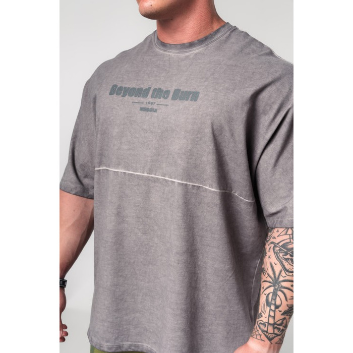 Футболка Nebbia Washed-off Oversized Heavyweight Cotton T-shirt NO SHORTCUTS Light Grey 369