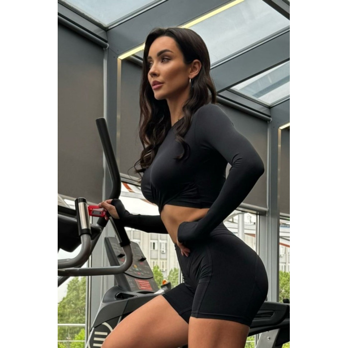 Топ Cropped Long Sleeve Top ELEVATED Black 468