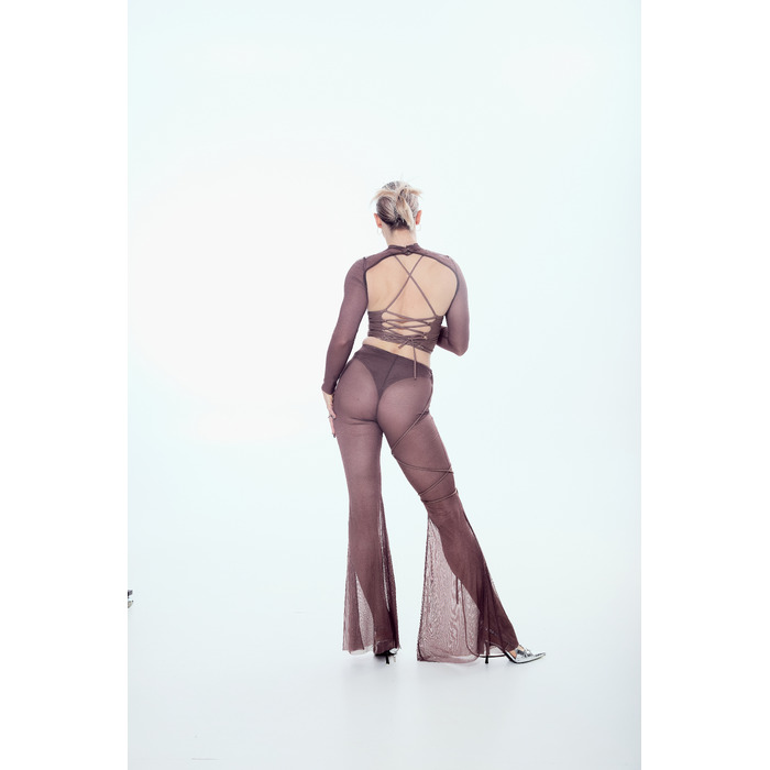 SILHOUETTE PANTS Mocha brown mesh_ коричневий мокко сітка