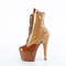 Чоботи Pleaser Adore-1020DC *7 дюймів на підборах, 2 3/4 дюйма, двоколірні, зі шнурівкою, блискавка збоку, коричневі