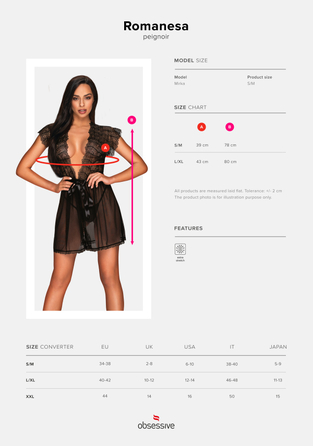 Кружевной халат Obsessive Romanesa peniuar L/XL