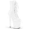 Ботинки Xtreme-1020, каблук 8 дюймов, 4-дюймовая шнуровка, боковая молния, белые
