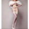 Панчохи Ballerina's Secret Stockings з мереживним верхом на силіконовій стрічці, білі, S/M