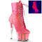 Boots Pleaser Adore-1020G *7 дюймов Каблук, 2 3/4 дюйма PF Блестящие ботильоны, розовые