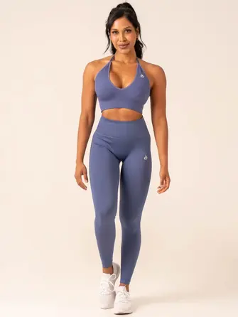 Топ Ryderwear Lift Rib Seamless Halter Sports Bra - Denim Blue