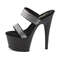 Шльопанці Pleaser Adore-702-2 на підборі 7 дюймів, шльопанці 2 3/4 дюйма PF, двосмугові з RS, чорні