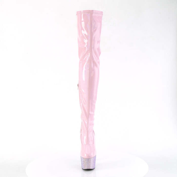 Сапоги Bejeweled-3000-7, каблук 7 дюймов, эластичные, 2 3/4 дюйма, с армейским ремешком, боковая молния, нежно-розовый