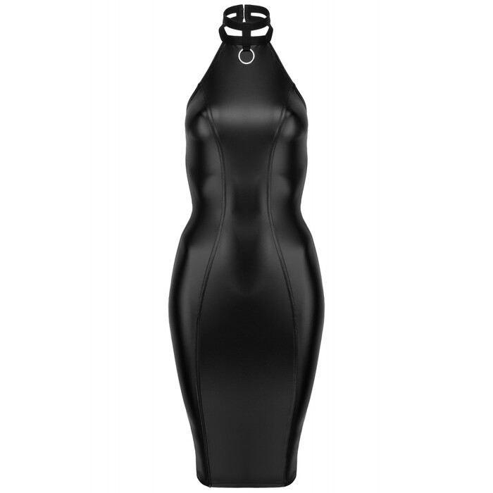 Платье с кольцом на шею F160 Noir Handmade M