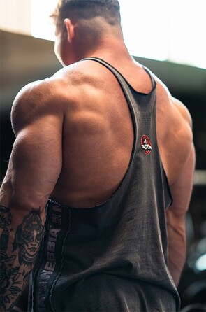 Майка Nebbia Washed Muscle Back Stringer GOLDEN AGE Black 791