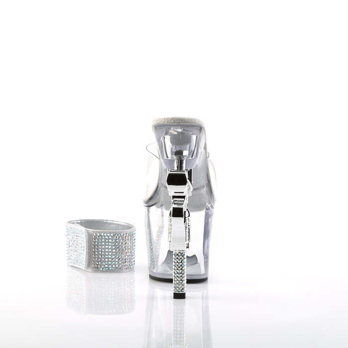 Босоніжки Revolver-712 7 дюймів R/S з прикрасами на пістолетному каблуці, босоніжки PF 3 1/4 дюйма, прозорі