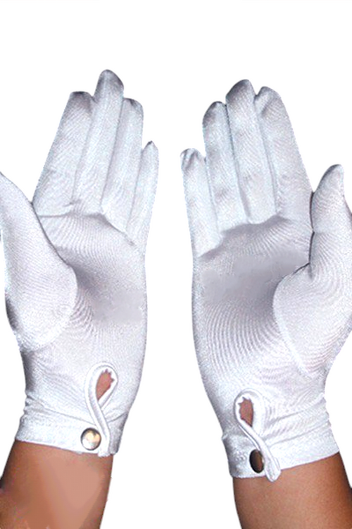 Перчатки короткие с кнопкой Sunspice, белый