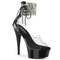 Босоніжки Pleaser Delight-624RS *6 дюймів на підборах, 1 3/4 дюйма з манжетою на щиколотці PF RS, блискавка ззаду, прозорі/чорні