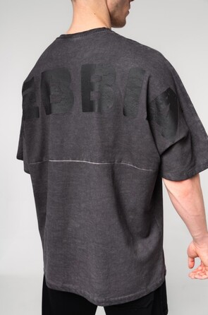 Футболка Nebbia Washed-off Oversized Heavyweight Cotton T-shirt NO SHORTCUTS Black 369