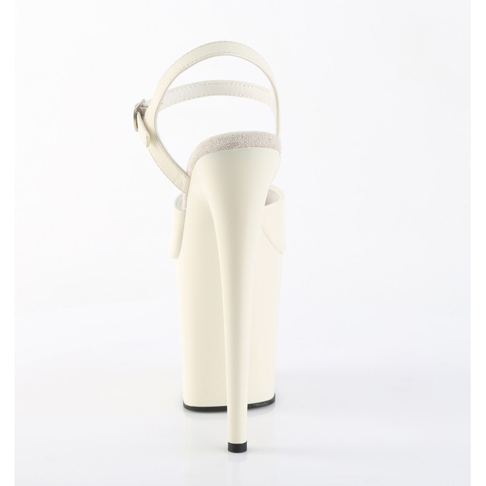 Босоніжки Flamingo-809 на підборах 8 дюймів, босоніжки з ремінцем на щиколотці 4 дюйми, зі штучної шкіри кремово-білого кольору