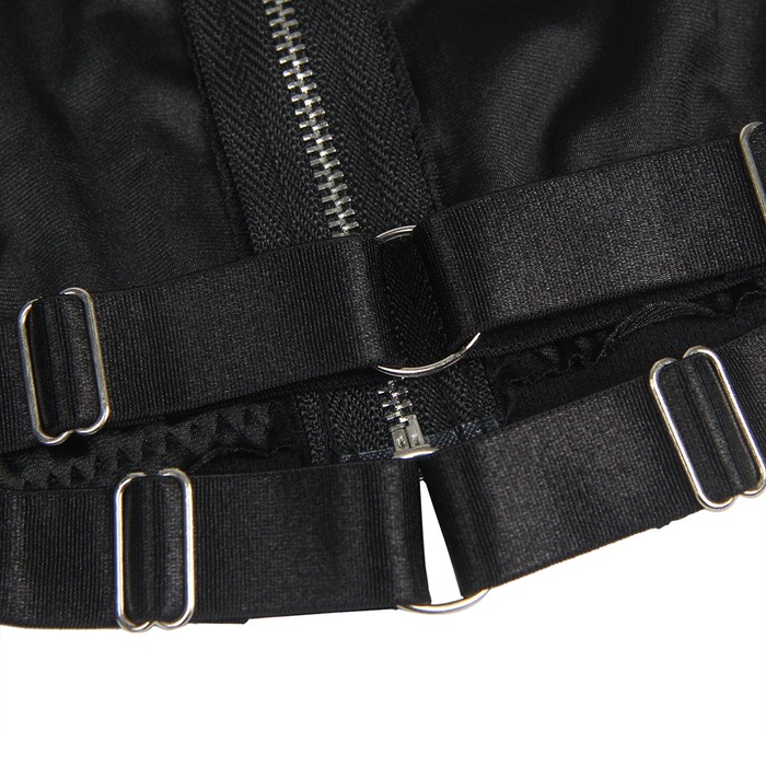 Сукня-костюм Star Night із застібками-блискавками та пажами для панчох, чорний, 5XL (без коробки)