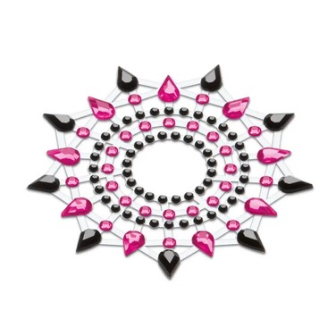 Украшения со стразами для груди Gloria Petits Joujoux, розово-черные