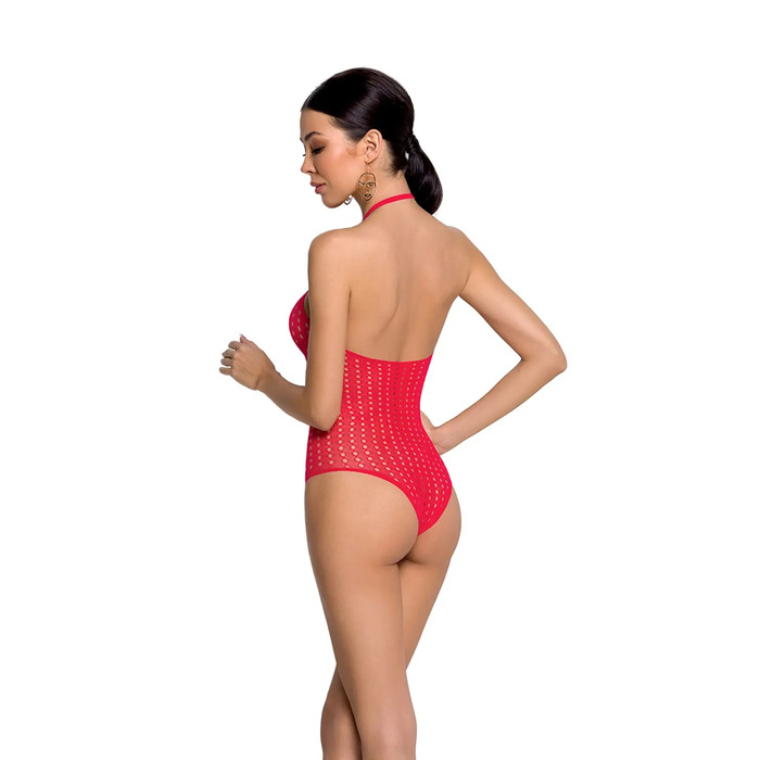 Боді BS088 з імітацією корсетного шнурівки, червоний