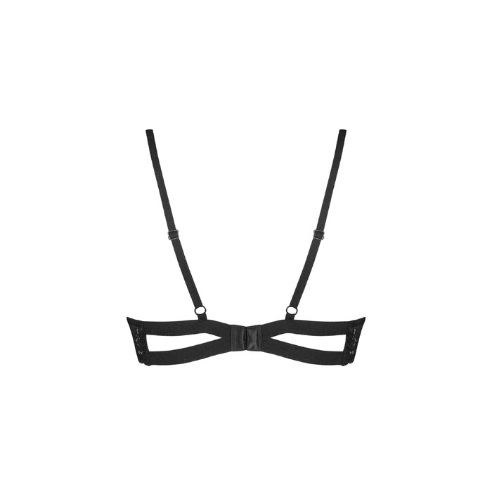 Мереживний бюстгальтер на кісточках Obsessive Nutris чорний, XS/S