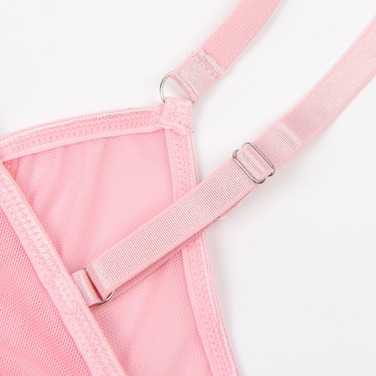 Сексуальний рожевий комплект Star Night з декоративними стразами та ланцюжками, M