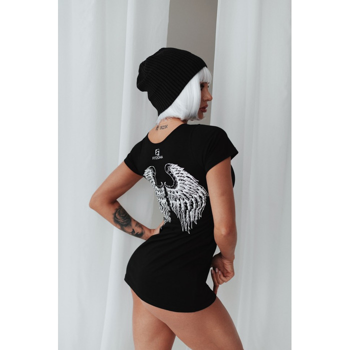 Плаття Fitzona BLACK SHIRT DRESS WITH WINGS