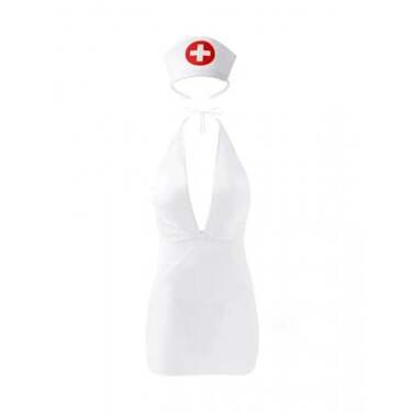 Костюм сексуальной медсестры L/XL Sunspice, белый, 4 предмета