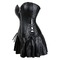 Корсет зі спідницею Star Night Sexy Leather та трусиками в комплекті, чорний, М