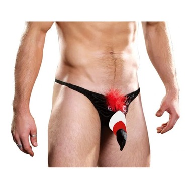 Стрінги сексуальні чоловічі з птахом One Size Sunspice, чорні