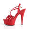 Босоножки Pleaser Delight-613, каблук 6 дюймов, босоножкии с перекрещивающимися ремешками шириной 1 3/4 дюйма, красные
