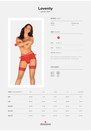 Пояс для панчох Obsessive Loventy L/XL