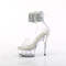 Босоніжки Pleaser Delight-624RS-02 *6 дюймів на підборах, 1 3/4 дюйма з манжетою на щиколотці PF RS, застібка-блискавка ззаду, прозорі/сріблясті