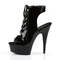 Ботильоны Pleaser Delight-600-20, каблук 6 дюймов, PF 1 3/4 дюйма, открытый носок, шнуровка сзади спереди, черные