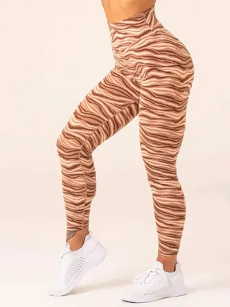 Леггинсы Ryderwear Unstoppable High Waisted Scrunch Leggings - Mocha Zebra