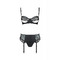 Комплект з ажурними вставками, чорний ASTRIDA SET - Passion, S/M