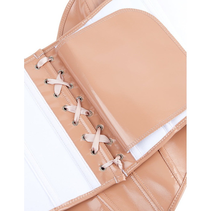 Корсет Star Night из лакированной кожи, на шнуровке, бежевый, M (без коробки)