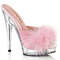 Шльопанці Sultry-601F *6 дюймів на підборах, 1 дюйм PF Marabou Slipper, рожеві/прозорі