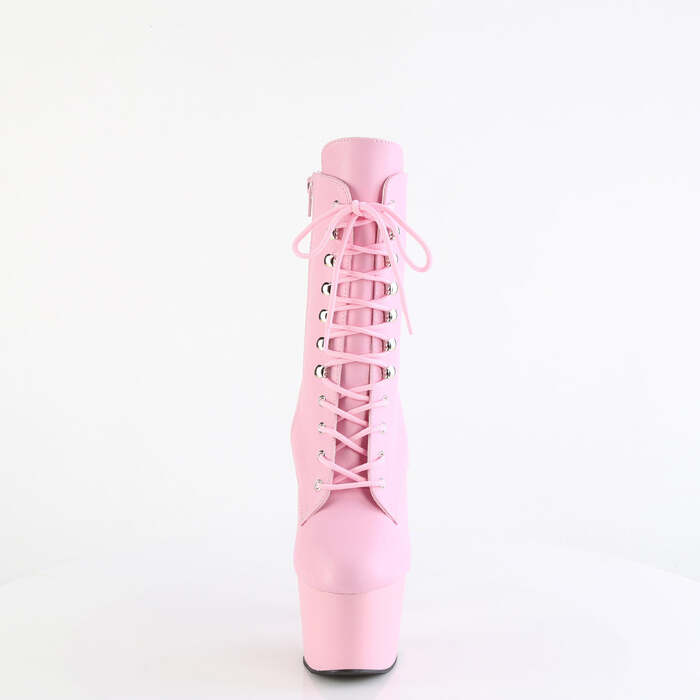 Ботильоны Adore-1020, каблук 7 дюймов, высота 2 3/4 дюйма, шнуровка спереди, молния сбоку, нежно-розовый цвет