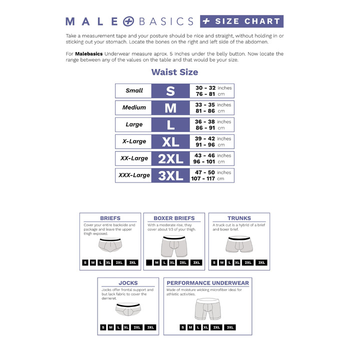 Мужские трусы-брифы MaleBasics черно-синие, L