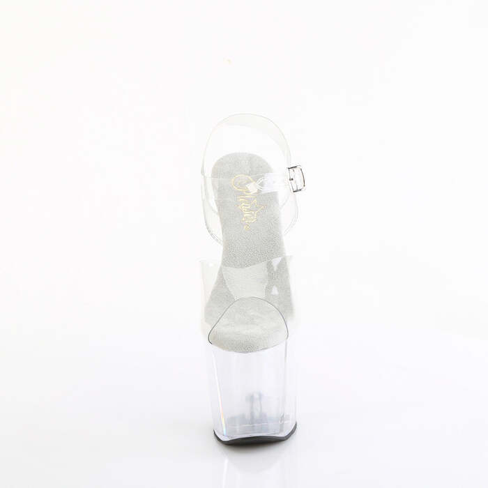 Босоніжки Craze-808 без підборів, 8 дюймів, 3 дюйми, босоніжки з ремінцем на щиколотці, прозорі