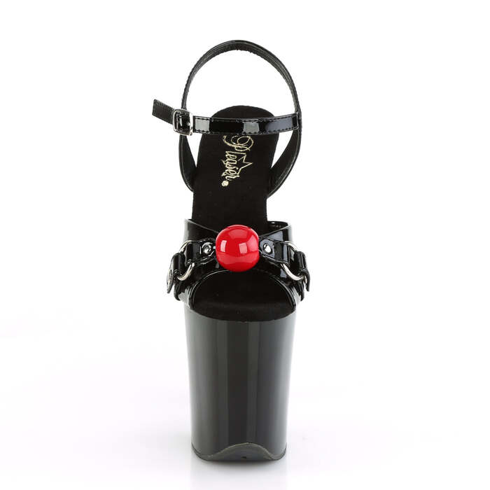 Босоніжки Flamingo-809GB на підборах 8 дюймів, босоніжки з ремінцем на щиколотці 4 дюйми з кляпом, чорні