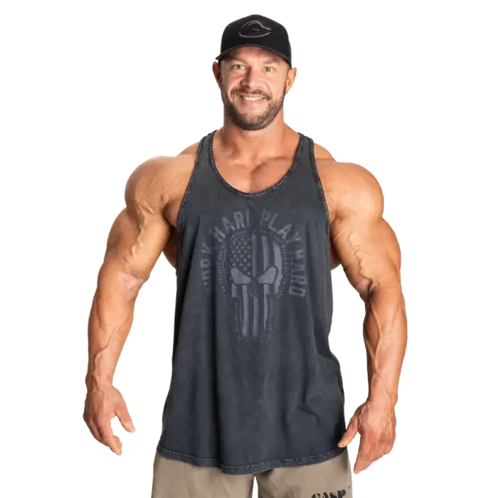 Майка GASP Skull T-Back 220991 Washed Black