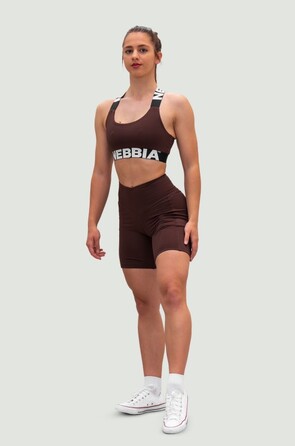 Шорти Nebbia High waisted leggings shorts 9″ FIT&SMART Dark Brown 575