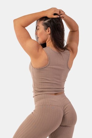 МАЙКА ORGANIC COTTON RIBBED TANK TOP BROWN 414 Beige